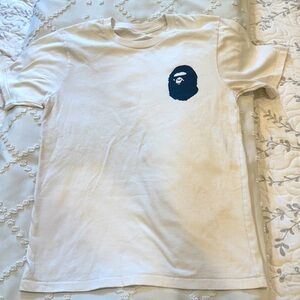 BAPE A Bathing Ape College Tee Small White Logo T Shirt Streetwear Basic Grunge